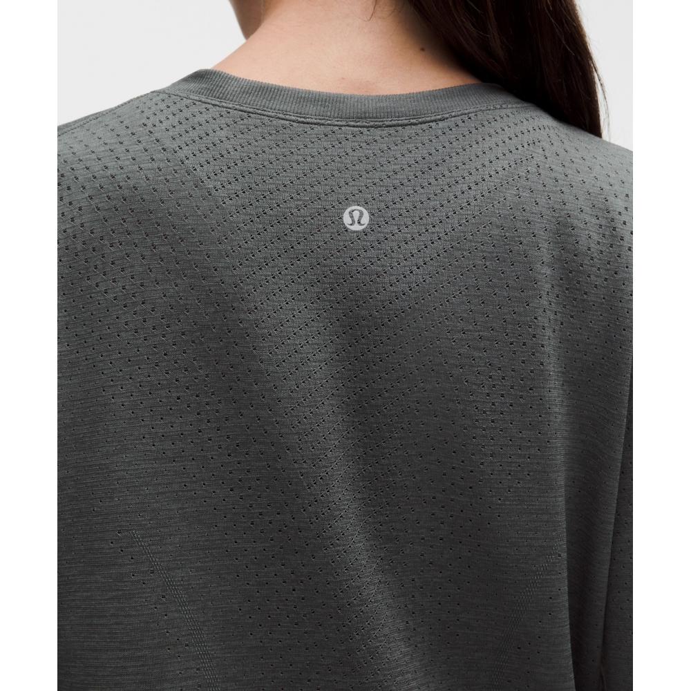 Lululemon Swiftly Open Hole V Neck Long sleeVe Shirt Onyx Grey Onyx Grey