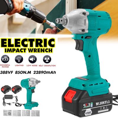 Bezkomutátorový elektrický rázový utahovák 388VF 1/2 lithium-iontová baterie 4000 ot./min. 850 NM točivý moment pro 18V baterii