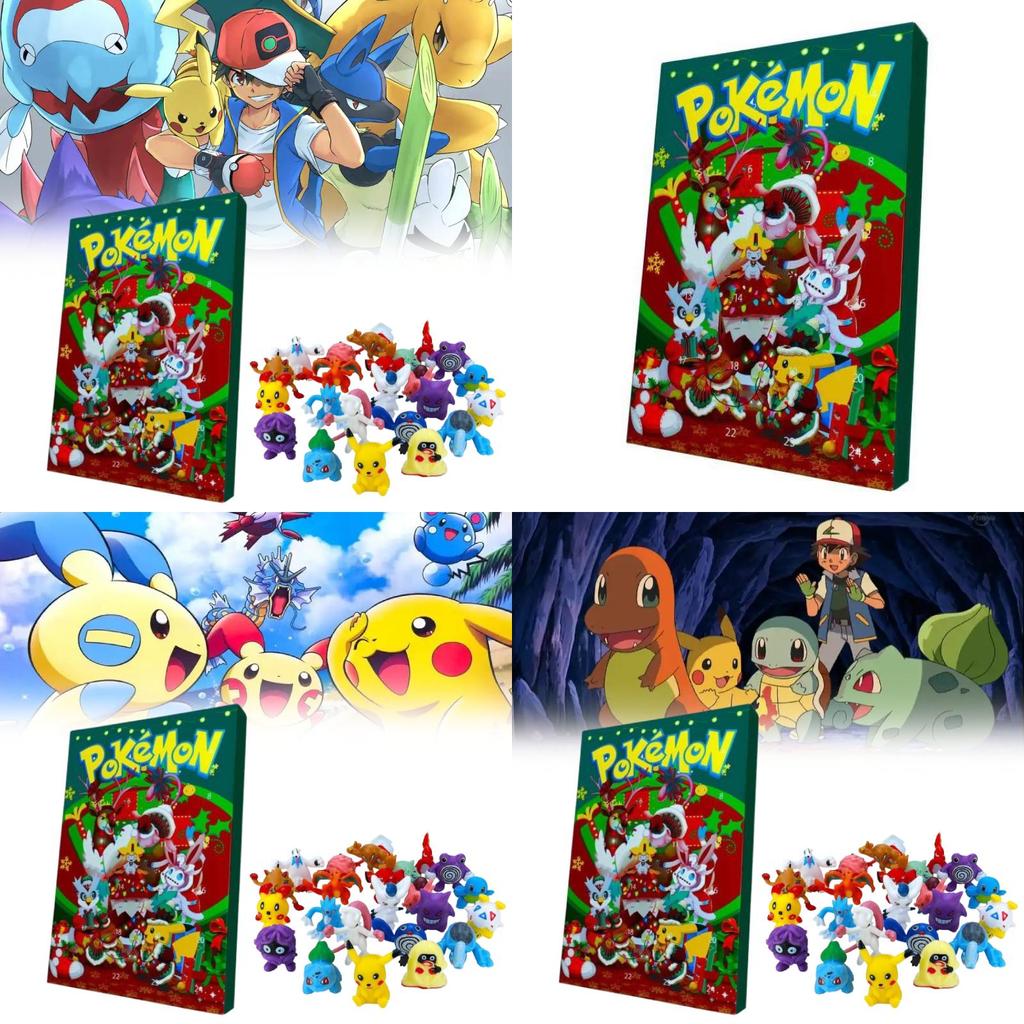 Pokemon Weihnachts-Countdown-Kalender mit 24 Plastikspielzeugen für Kinder und Sammler