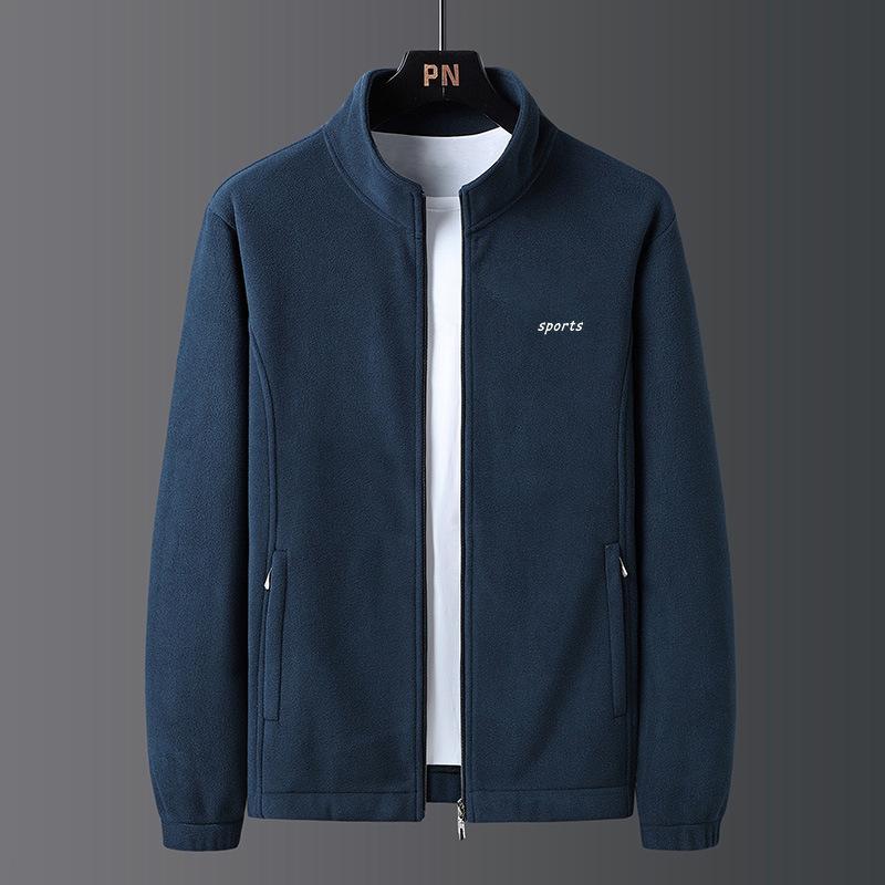 Giacca da Uomo Ispessita in Pile con Collo Rialzato Giacca in Pile d'Agnello Autunno e Inverno Taglia Grande Top alla Moda