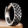 Retro Reverse Scale Ring for Men, Chinese Style and Trendy Scales, Fashionable Dragon Scale Open Finger