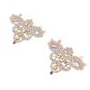2pcs Sew On Design Rhinestone Applique Patches Beaded Applique Patches  For Clothing Accessories