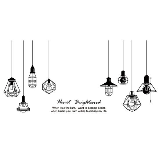 2 Sheets/Set Wall Decals Plane Photography Props Chandelier Room Self-adhesive Pattern Wall Stickers