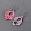 Natural Chrome Diopside Copper New Dangle Drop Multi Electroformed Hook Earrings V-94