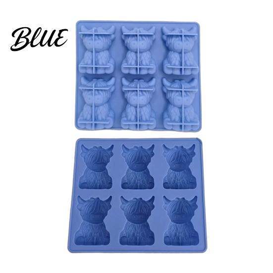 Mini Glaçons Vache Moule à Glaçons Highland Plateau Flexible en Silicone de Qualité Alimentaire Démoulage Facile Réutilisable Fabricant Forme 3D pour Whisky Cocktails