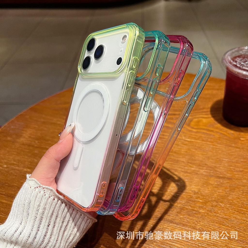 Применимо к iPhone17promax градиентный прозрачный магнитный чехол для мобильного телефона Apple Apple 16 акриловый полностью закрывающий чехол