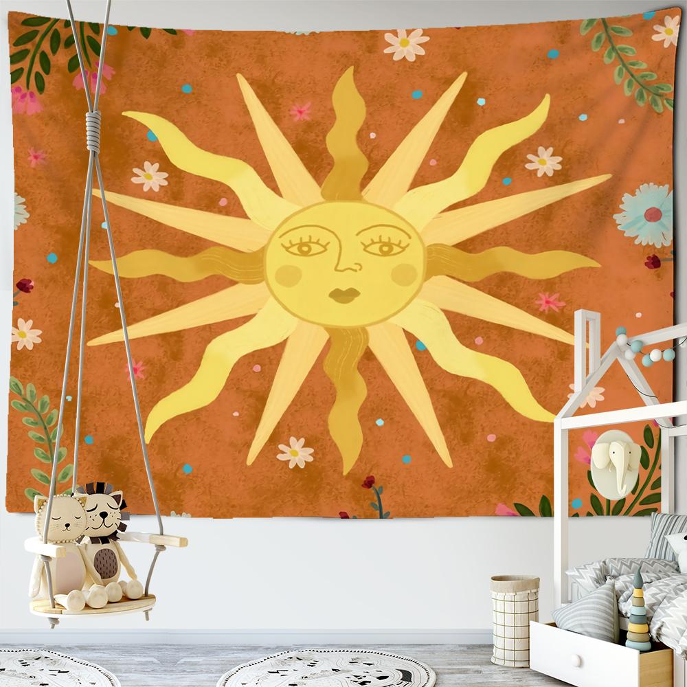 Retro Girl Tapestry Wall Hanging Colorful Boho Hippie Tapiz Aesthetic Room Home Decor Background Fabric