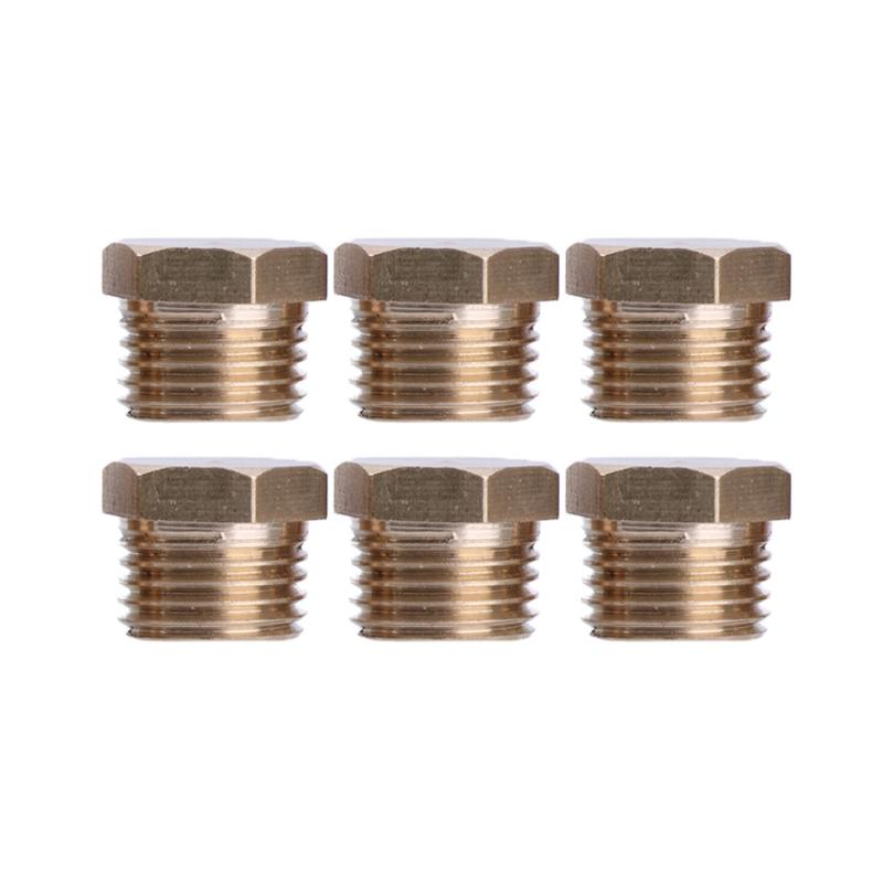 

6pcs Threaded Pipe Stop Brass Plugs G1/4 Pipe Inserts Pipe Plugs with Hexagons User Friendly Sealing Solution for Pipe 1