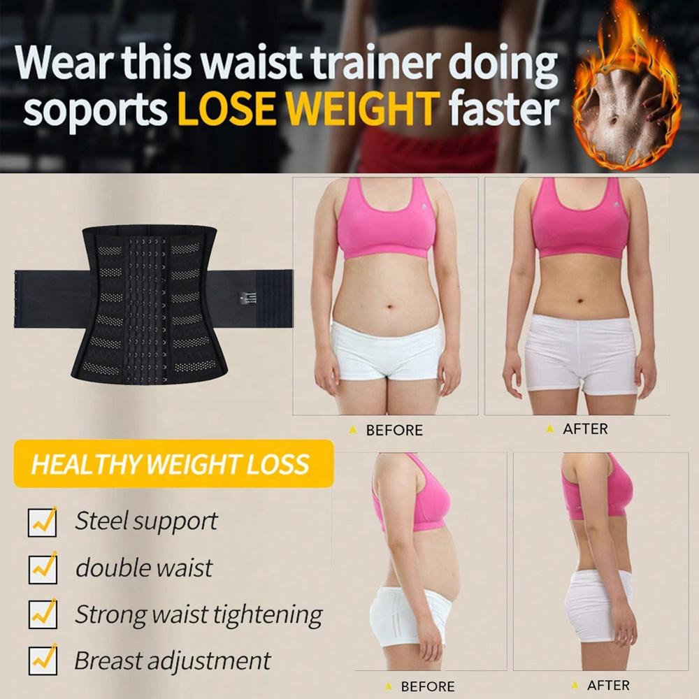 Wrap Waist Trainer Double Belt Faja Body Shaper Corset Shapewear Slimming Sheath Woman Flat Tightens Belly Sheath Waist Trainer