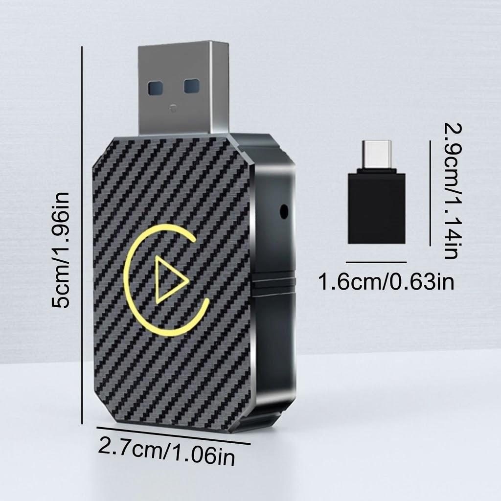 

Wireless CarPlay Adapter 2in1 iPhone Android Auto USB Dongle Convert Wired to Wireless Bluetooth Car Stereo Receiver серебряный
