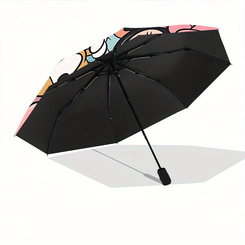 1pc Mickey Mouse Automatic Folding Umbrella: Compact 8-rib Design Outdoor, Casual Accessory, Durable Canopy