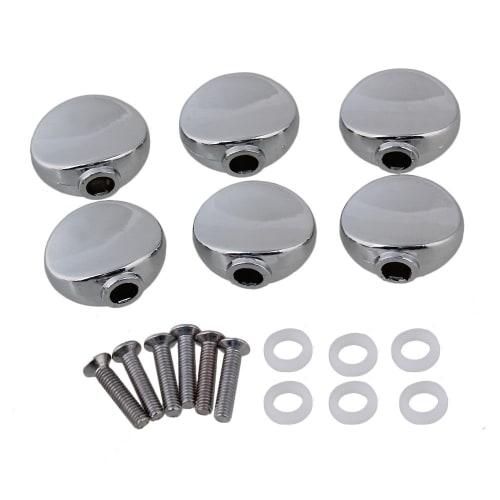 

Yibuy 6-Pack 17x13mm Chrome Alloy Machine Head Buttons for Electric Guitar and Ukulele, Exquisite Accessories