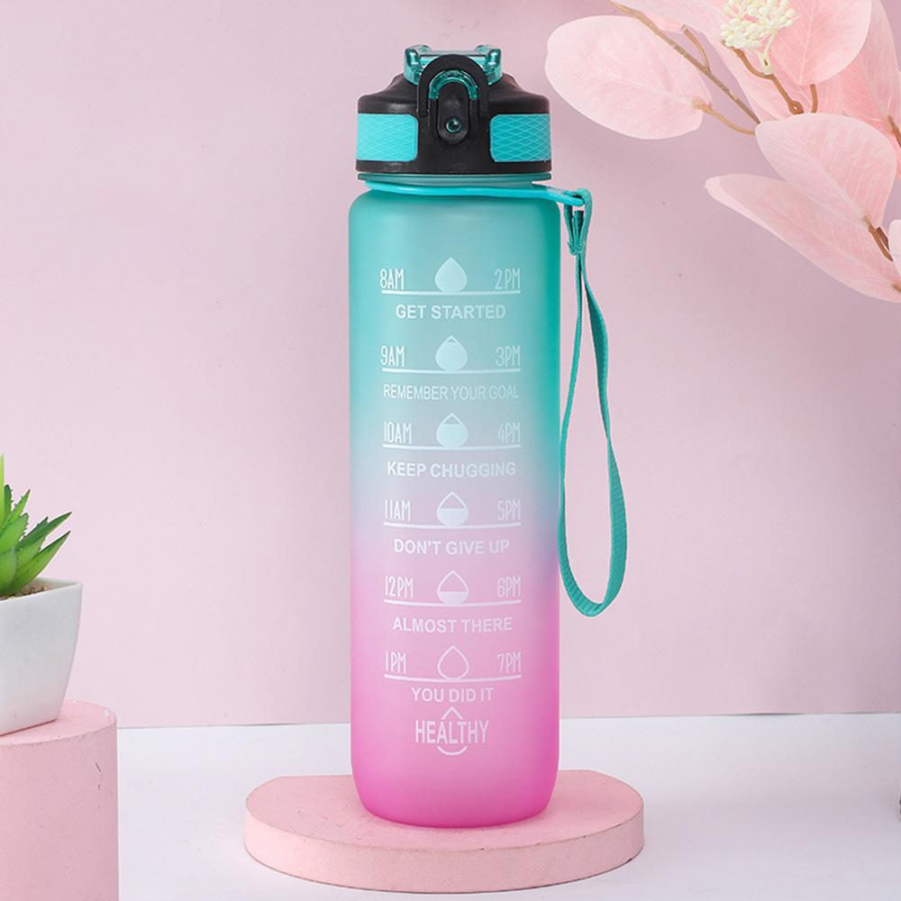 1000ml Large Capacity Plastic Portable Water Bottle Anti-Fall Outdoor Sports Cup for Women Students