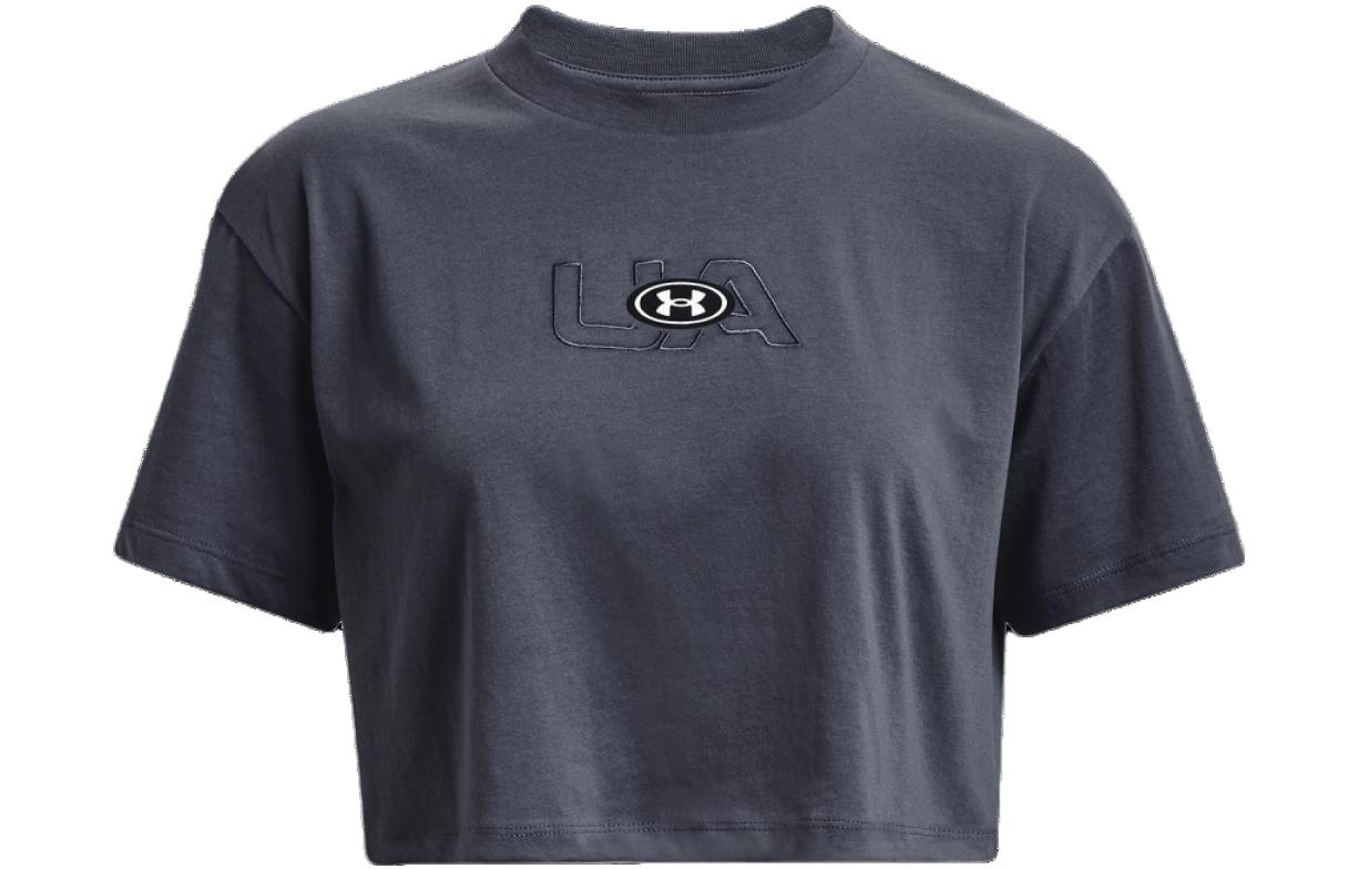 Under Armour Crop Top Women s Downpour Gray 1376751-044 XS