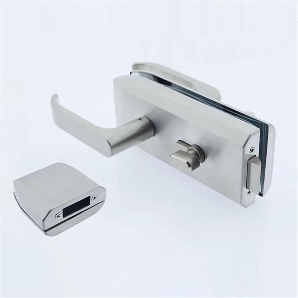 10-15mm Glass Door Lock Stainless Steel Sliding Handle Door Lock for Glass Office Bathroom Bedroom Balcony Home Security 1Pcs