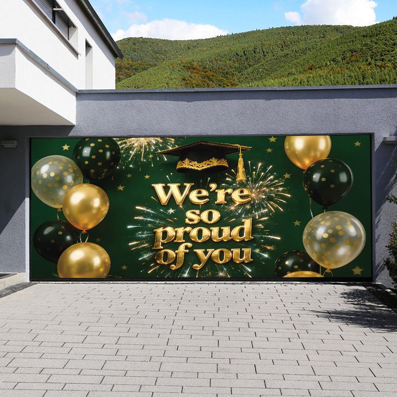 2026 Graduation Party Garage Banner: Yard Decoration Flag