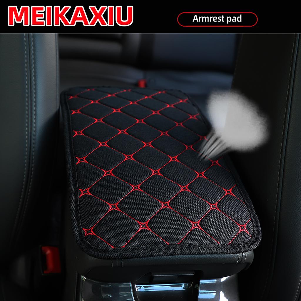 Four seasons General Motors armrest 12.6X7.5 inches Summer linen fabric Breathable embroidered car interiors for women