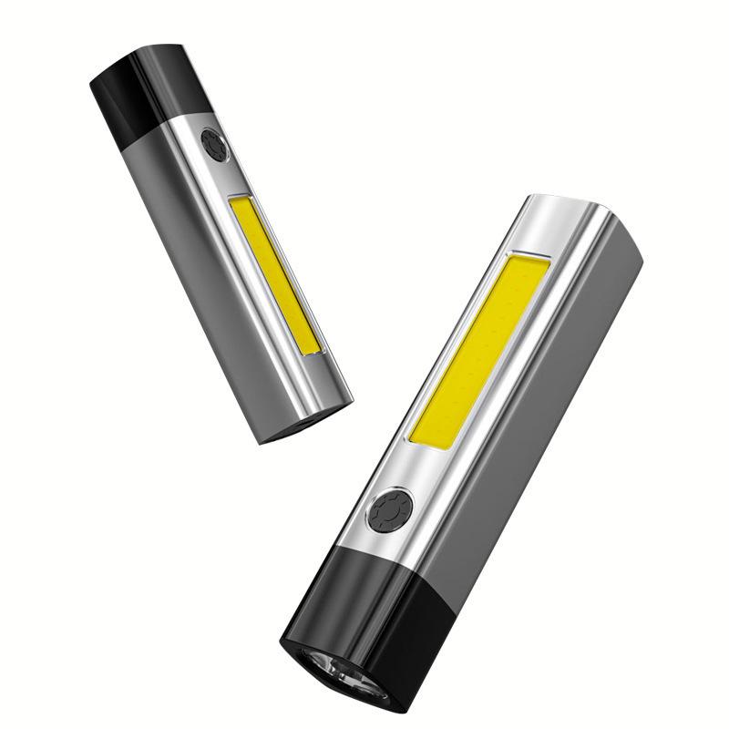 Portable COB Mini Stepless Dimming Flashlight USB Rechargeable Torch Cycling Camping Waterproof Light