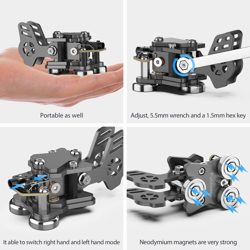 Amateur Radio Key Morse Code Practice Machine Radio HAM Transmitting Telegraph Double Paddle Morse Code Key Aluminum Body 3 Neodymium Magnet Base for