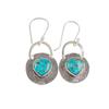 Natural Blue Copper Turquois Gemstone 925 Sterling Silver Jewelry Earrings 1.30" EE-63-34