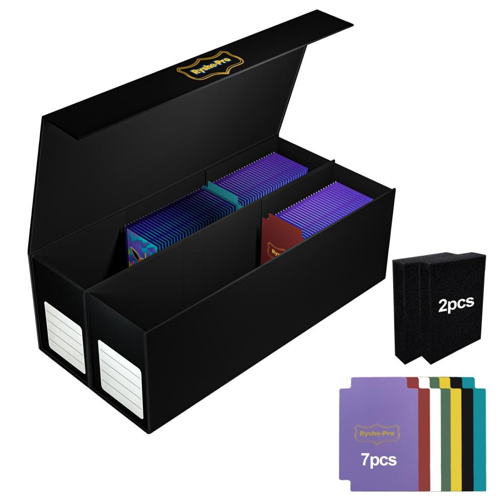 

Ryshepro Large Capacity Trading Card Storage Deck Box Magnetic Closure Case with Dividers and Cushions for MTG PTCG TCG Card