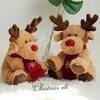 Cute, Fluffy Christmas Reindeer Plush Toy Cushion with a Red Scarf. Soft To the Touch. Perfect for Kids and Adults, Birthdays, Christmas, or As a