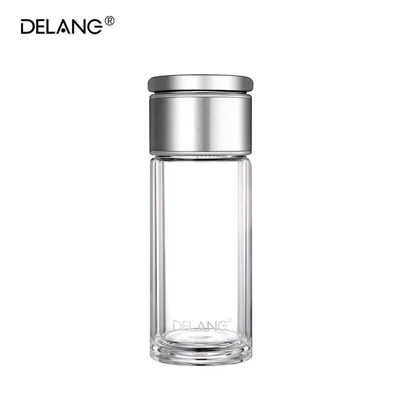 DELANG 320ml Double-Walled Glass Tea Bottle