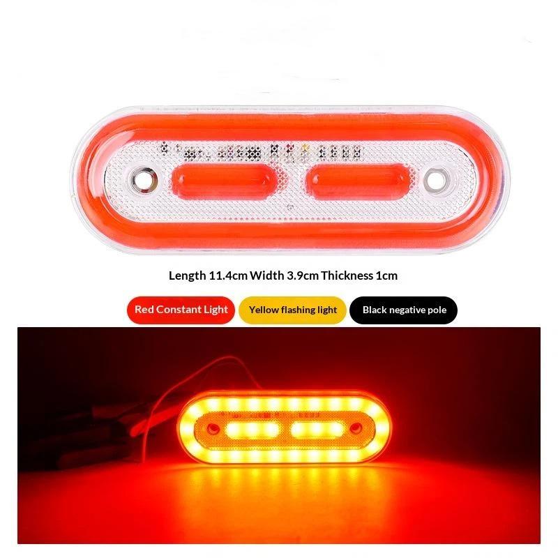 1Pcs Cob Small Oval Warning Light Constant Strobe Modes 12 To 80V Multiple Colors For Trucks Cars Motorcycle Safety