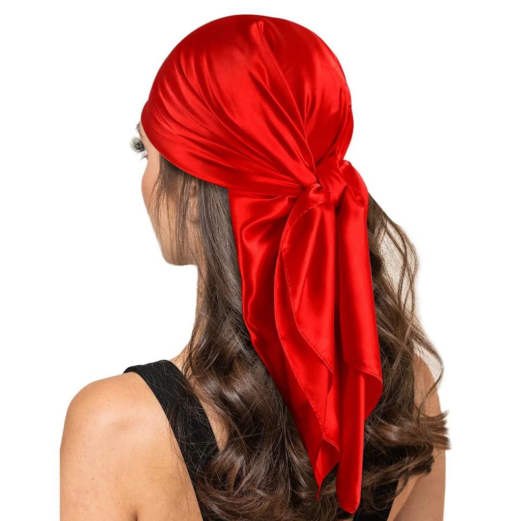 90*90cm Silk Scarf Scarftop Headwraps For Woman Fashion Four Seasons Hair Accessories Hijab Foulard Bandana Femme Headscarf