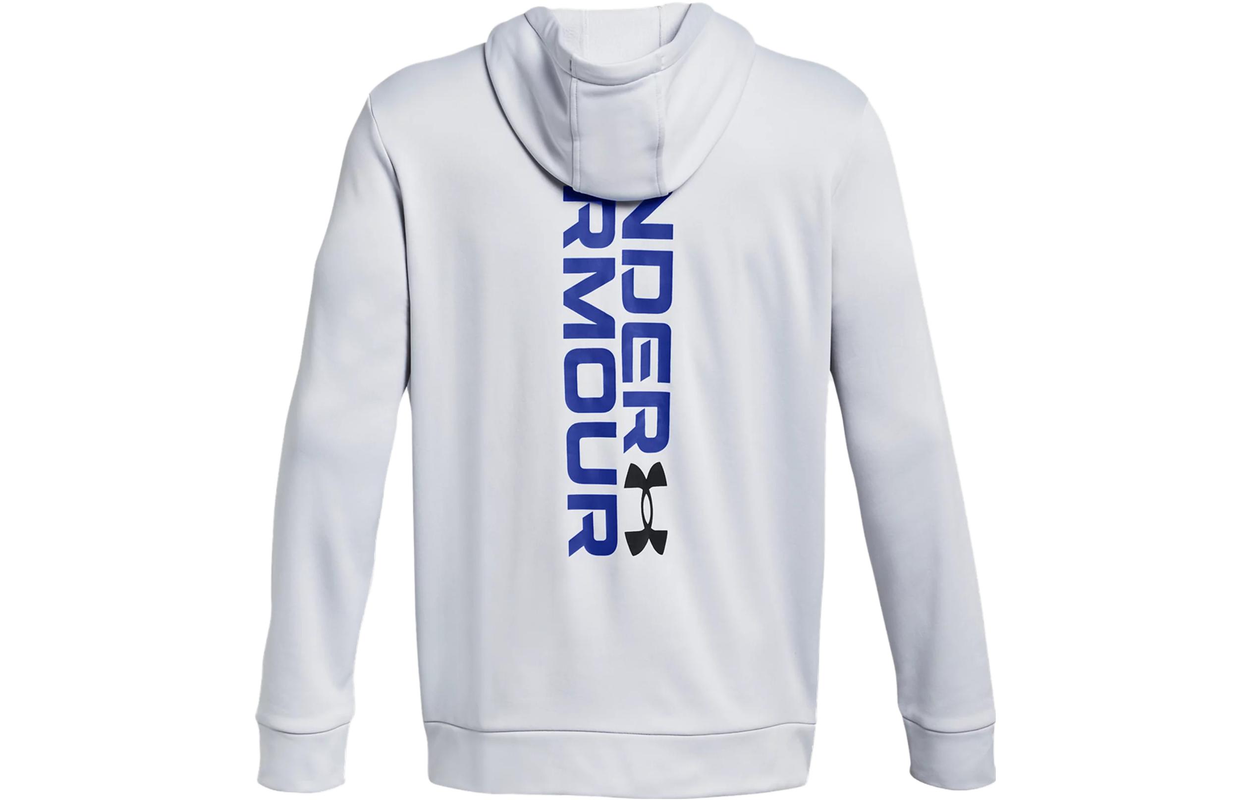 Under Armour Fleece Sweatshirts Men s Light Gray Hooded Moderate Regular 1379745-014 XL