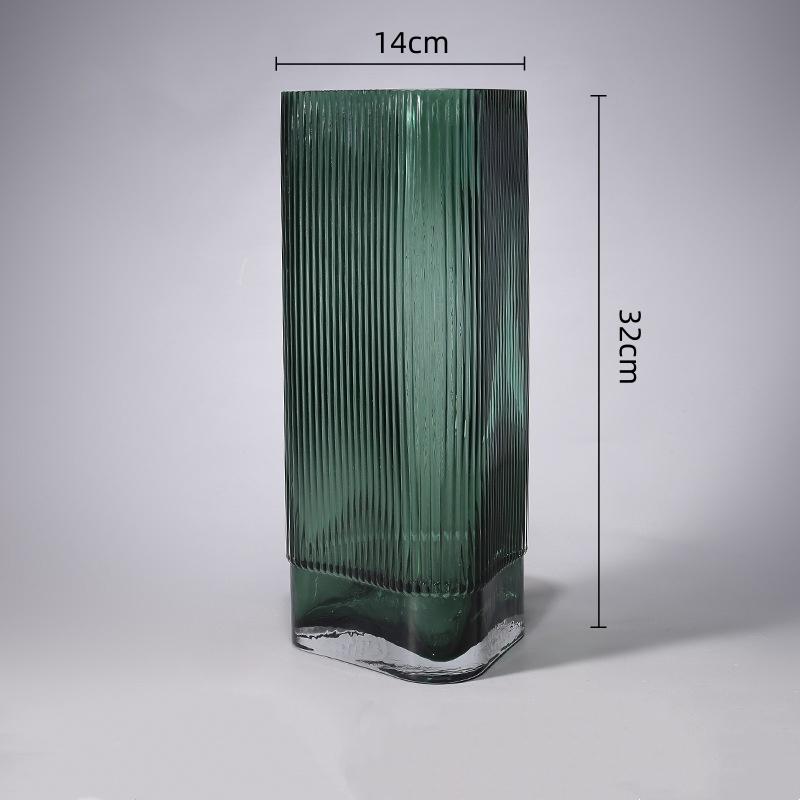 Transparent Glass Vase Geometric Triangular Flat Shape Flower Vase Hydroponics Terrarium Flowerpot Vases Pots Home Decoration