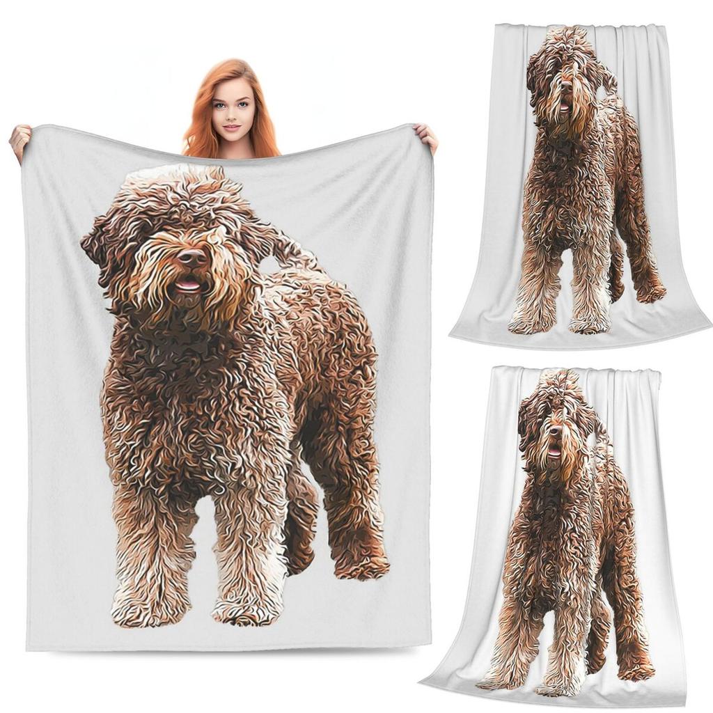 Boho Hunde Lagotto Romagnolo Sonnenuntergang Decken Weich Warm Flanell Überwurf Plüsch für Bett Wohnzimmer Picknick Reisen Zuhause Sofa