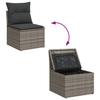 Vidaxl 8-Cz. Gartenmöbel-Set mit Kissen, Grau, Polyrattan