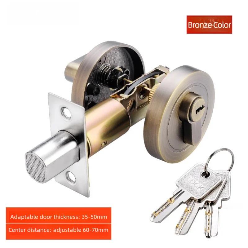 Multi-color household invisible lock indoor anti-theft lock single-sided hidden lock bedroom storage basement door lock бронзовый
