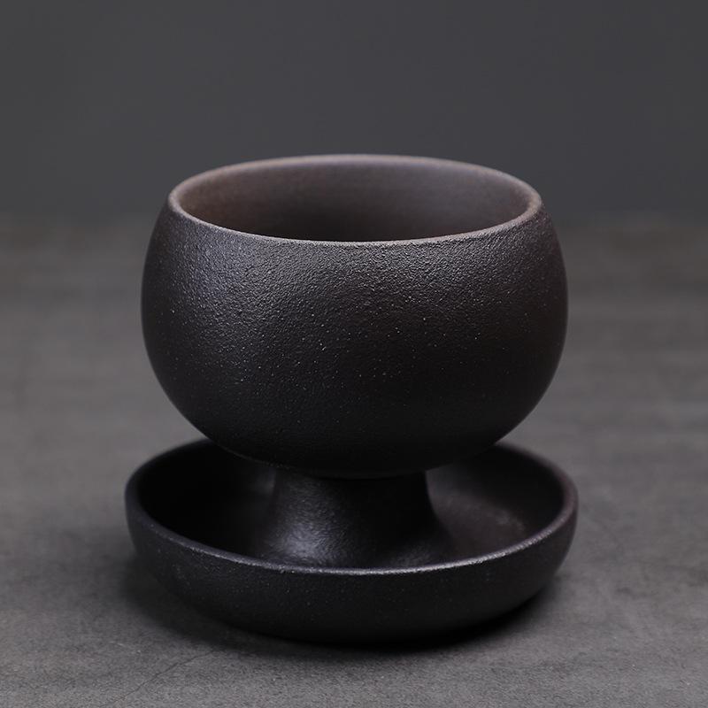 Creative Ceramic Round Small Coffee Cup With Saucer Retro Tea Coffee mug Creative coffee cup with plate Ceramic Latte mugs 150mL