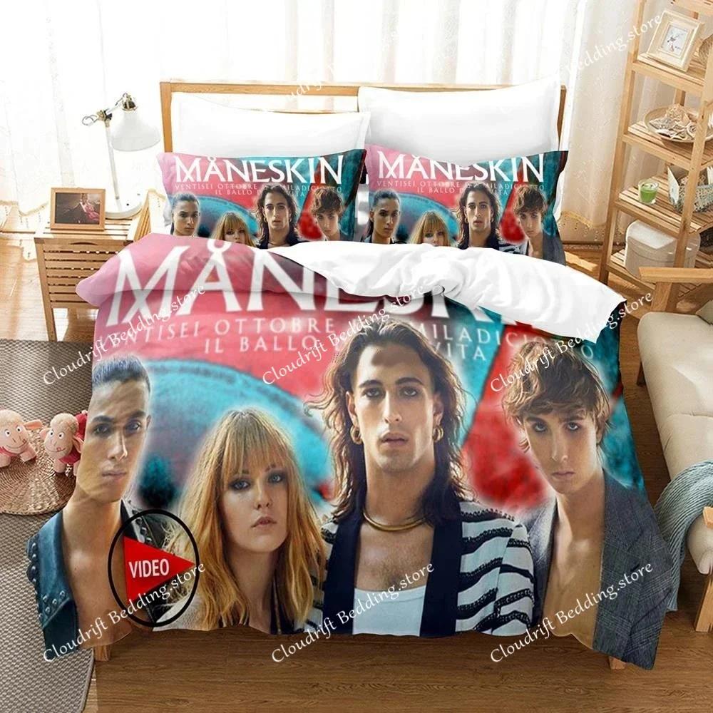 3D Printed Maneskin Bedding Set Pillowcase Duvet Cover  Double Twin Full Queen King Adult Boys Bedclothes Quilt Cover026