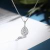 Ladies' Water Droplet Pendant Necklace Collarbone Chain, Synthetic Zircon Double Surround Design, Minimalist and Elegant Jewelry