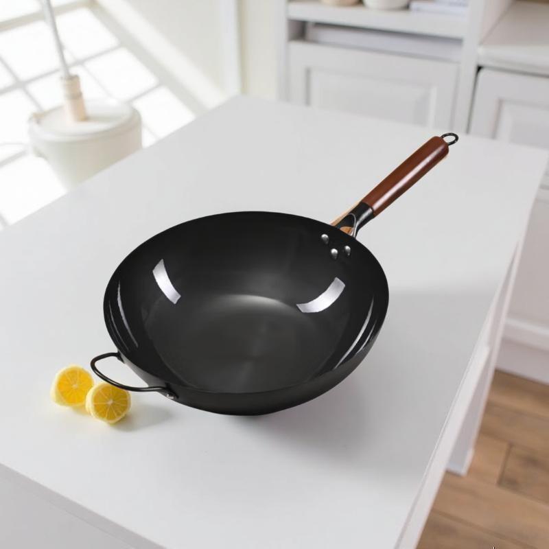 SIFAR 34cm Non-Stick Cast Iron Wok