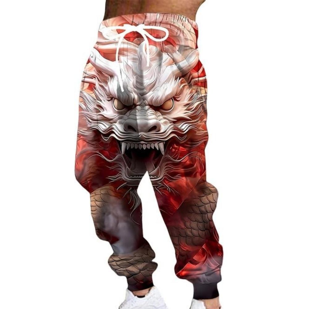 2026 Fashion New Limited Edition Five Claw Golden Dragon Texture 3D Printed Loose Outdoor Hip Hop Street Casual Sports Pants