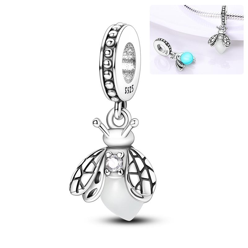 Luminous Copper Glowinthedark Firefly Charm Pendant Compatible With Authentic Charm Bead Charms Bracelets Bead for Women Diy Fine Jewellery