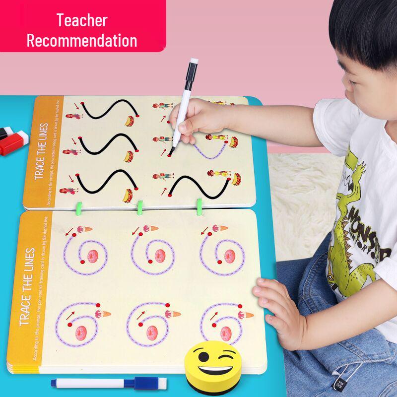 Erasable Pen Control Practice Cards for Preschoolers: Early Education Focus & Fun Puzzle Toys for Ages 2-4