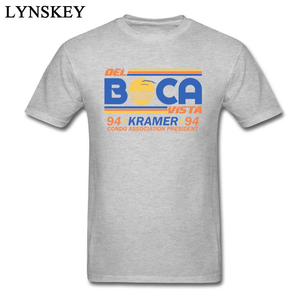 New Fun Seinfeld Del Boca Vista Kramer T Shirt Letter Printed Tee Shirts For Man Cotton Black Casual Shortsleeve Clothing