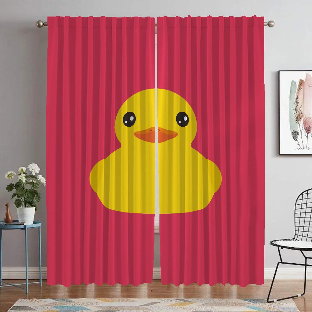 

Yellow Duck Home Interior Curtains for Living Room Tulle for Bedroom Blackout Curtain Partition Halloween Decoration Shades W50xH70cmx2pcs-CL