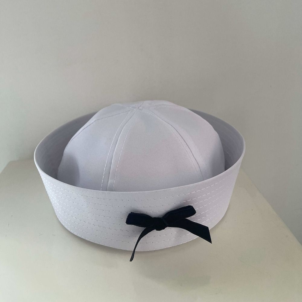 Dome Sailor Hat Flip Eaves Navy Cap Retro Bow Beret  Travel