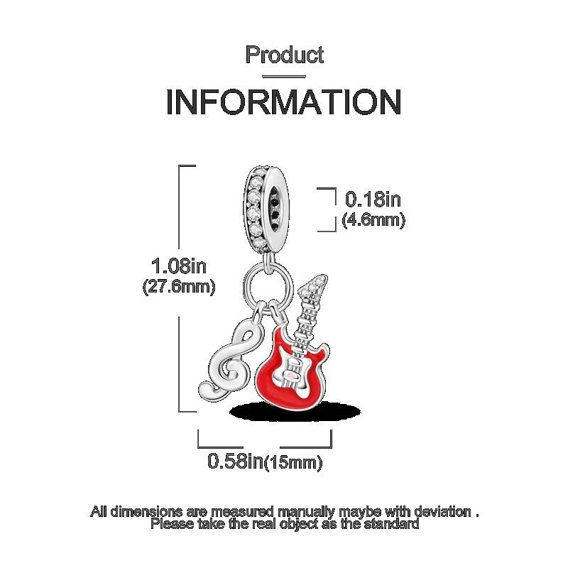 Copper Black Camera Guitar Charm Pendant Beads Fit Charms Copper Original Bracelet For Women Jewelry