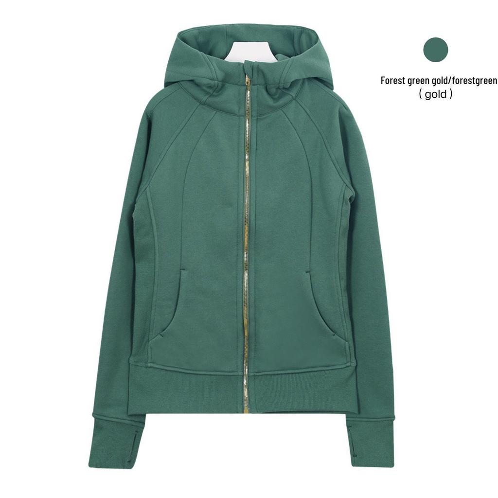 Sweat à capuche zippé intégral Lulu Original pour femme - Coupe ajustée - Veste de sport décontractée pour le yoga