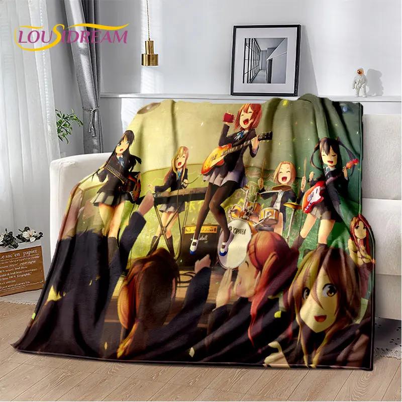 K-ON Cartoon Cute Lolita Kawaii Girls Soft Plush Blanket,Flannel Blanket Throw Blanket for Living Room Bedroom Bed Sofa Picnic