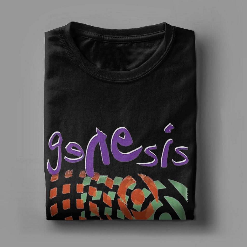 Funny Genesis Band T-Shirt for Men Round Collar Cotton T Shirt Short Sleeve Tee Shirt Gift Idea Tops