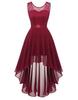 2024 Elegant Lace Patchwork Wide Hem Chiffon Banquet Gown