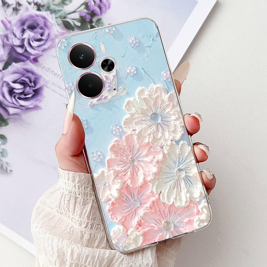 For Realme 14 5G Case Realme 14T Cover RMX5078 RMX5075 Shockproof Silicone Soft TPU Flower Bumper For Realme14 14 T Phone Shells